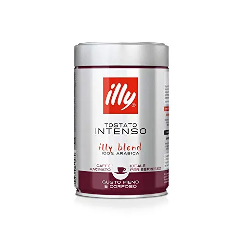 illy Caffè Macinato Espresso Tostato Intenso, 1 Barattolo da 250 gr