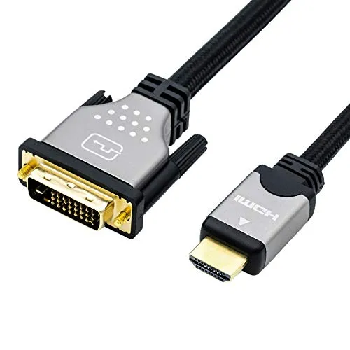 ROLINE Cavo DVI HDMI I Cavo per monitor con DVI D 24+1 Dual Link e HDMI maschio I 4K Ultra HD I Nero/Argento, 1 m