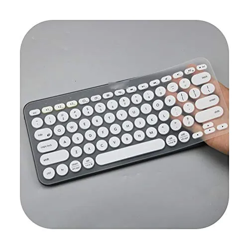 Tetto Protettivo per Pelle Ultra Sottile in Silicone per Tastiera di Computer Portatile per Tastiera Logitech K380 Bianco Bianco Size