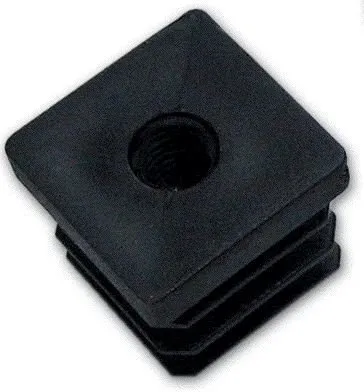 Gommino Interno Quadro con Filetto 30X30 mm (Puntale) Nero conf. 100 Pz