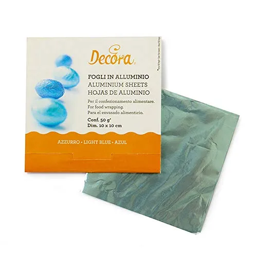 Decora CF Azzurro 0796203 150 Fogli Alluminio, 50 g, 10 x 10 cm