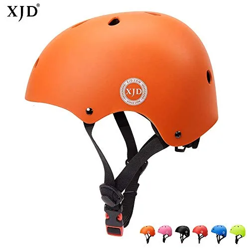 XJD Casco Bici Ideale per Bambini e Adolescenti Caschi MTB Scooter Helmet Ideale per Tutte Le Forme di attività in Bicicletta (Arancione, M)