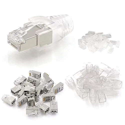 VCE 25 Pezzi CAT 6 Plug Connettori RJ45 Cat.6 di rete cat 6 per Cavo Ethernet connettore cat6 plug rj45 schermato e cap