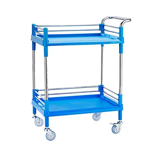 DJP Riciclaggio Veicoli Carrello 2-Shelf Utility Di Bellezza con Silent Rotolamento Ruote per Hair Salon, Tattoo Studio, Terme, Ufficio, Skincare, Day Spa, Carico 75 Kg (Dimensioni: 65X45X88Cm), Macc