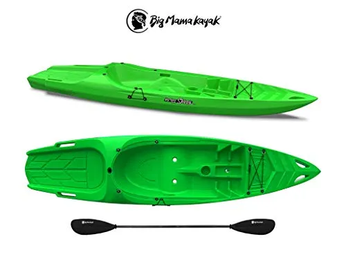 Big Mama Kayak Skippy Canoa da 305 Cm Kayak Posti 1+1 (1 Adulto + 1 Bambino) + Pagaia (Made in Italy) (Verde)