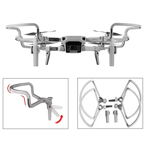 O'woda Protezioni elica Drone + estensori Gambe per Carrello di atterraggio Pieghevole, Set di Accessori protettivi per eliche Rimovibili 2 in 1 per DJI Mavic Mini Drone