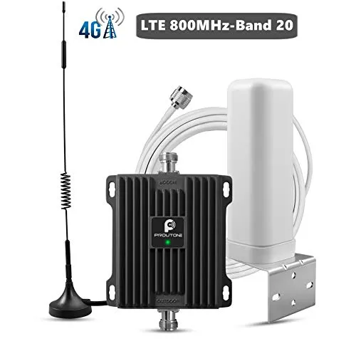Proutone Amplificatore Segnale Cellulare 4G LTE 800MHz Band 20 Ripetitore con 2 antenne per Usare Tim vodafone Tre Wind