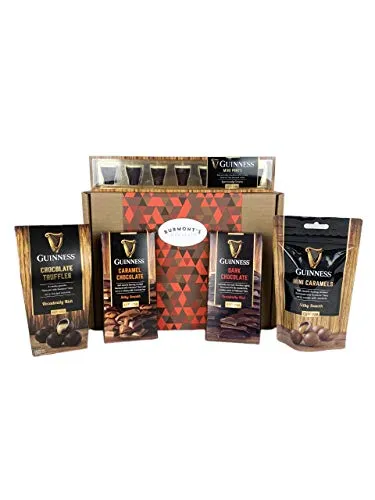 Cesta Selezione Cioccolatini Guinness Premium - Include Mini Pint's, Truffles, Mini Caramels, Dark & Caramel Chocolate - Cesta In Esclusiva Per Burmont's