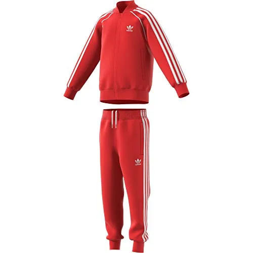 adidas Superstar Suit Tracksuit, Bambini, Bambino, FM5626, Rosso/Bianco (Lush Red/White), 6-7A