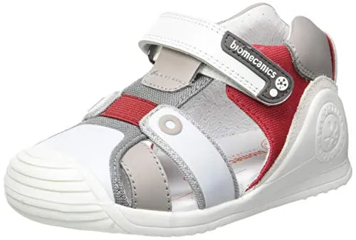 Biomecanics 212144-C, Sandali Bimbo 0-24, Bianco Y Rojo Sauvage, 18 EU