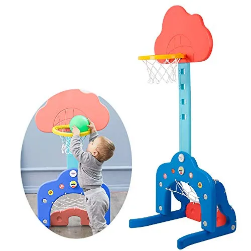 LXLTLB Bambini Regolabili Bambini Junior Canestro Basket E Supporto Pompa Sfera Set di Tabelloni Divertimento Interno Ed Esterno Giocattoli con Palla attività per Bambini Gioco Sport