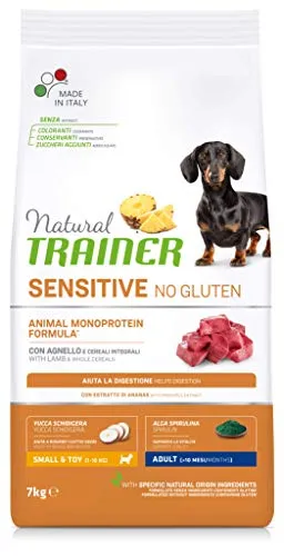 Natural Trainer Sensitive No Gluten Cibo per Cani Adulti con Agnello - 7kg