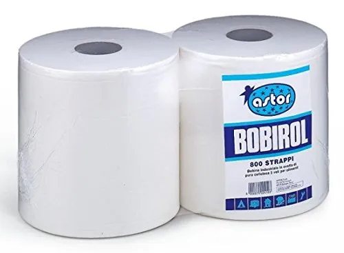 PZ 2 Rotolo di Carta Bobina 800 Strappi Ovatta di Pura CELLULOSA A Due VELI per Usi Professionali QUALITA' Extra Maxi Strappo 36 CM X 26 CM Cellulose 1600 Strappi