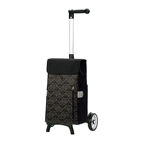 Andersen Carrello portaspesa Unus Fun con Borsa Diva Nera, Volume 43 l, Maniglia ergonomica e Telaio in Alluminio