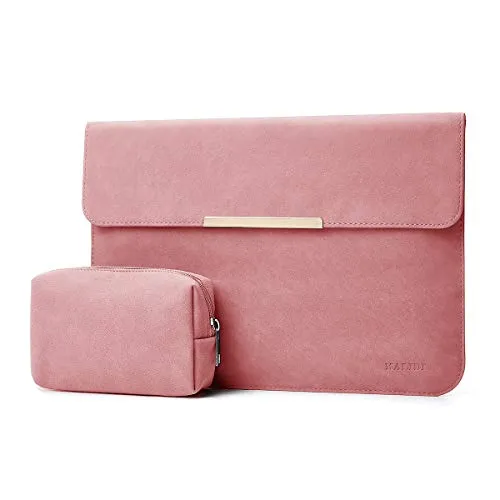 KALIDI - Custodia in pelle sintetica scamosciata per MacBook Air Pro Retina 2016-2020, per Surface Pro 5 6 7 da 13", con custodia rosa chiaro Stack Ii For 13-13.5 inches MacBook / Pro / Air