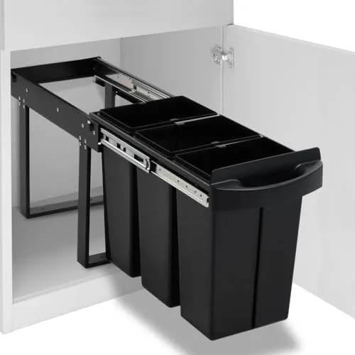 vidaXL - Abfallbehälter für Küchenschrank Ausziehbar Soft-Close 36 L