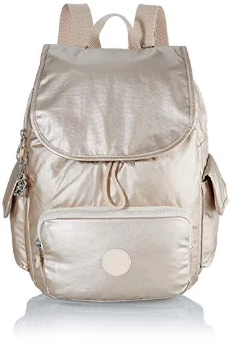 Kipling City Pack S - Zaini Donna, Oro (Cloud Metal), 27x33.5x19 cm