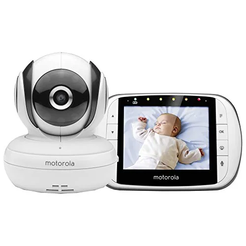 Motorola MBP36S Baby Monitor con Video Digitale e Schermo LCD a Colori da 3.5”, Modo Eco e Visione Notturna, Bianco, MBP 36S - 3,5"