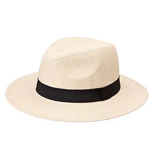 Michael Heinen - Cappello di paglia, da uomo, tradizionale cappello Panama beige. XL