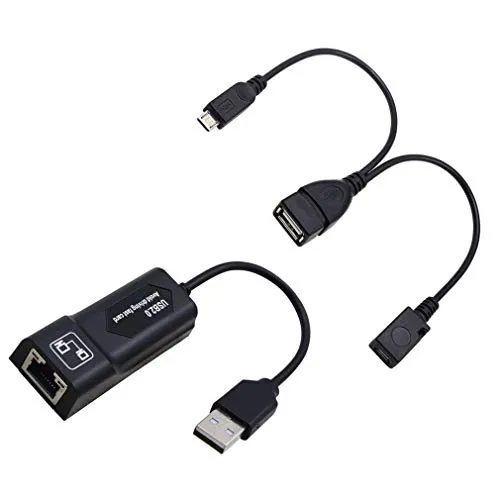 QiKun-Home Adattatore da USB 2.0 a RJ45/2X Cavo USB Mirco Adattatore LAN Ethernet per Amazon Fire TV 3 o Stick Gen 2