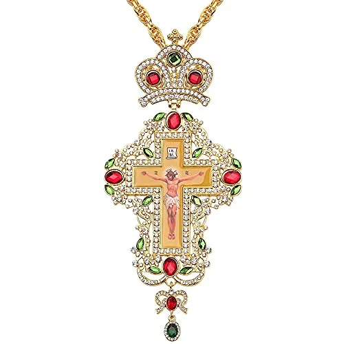 Croce Pettorale Ortodossa Collari Corona Icona Religiosa Cattolica Bizantina
