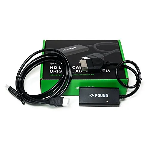 POUND Cavo HD Link per Console Retro Xbox Originale - Compatibile con Tutti i Televisori Moderni, Cavo HDMI per qualità Video HD e Risoluzione 480i / 720p su Xbox Classic