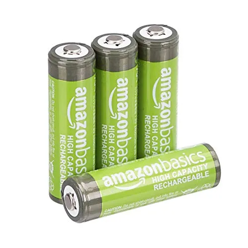 Amazon Basics - Batterie AA ricaricabili, ad alta capacità, pre-caricate, confezione da 4 (l’aspetto potrebbe variare dall’immagine)