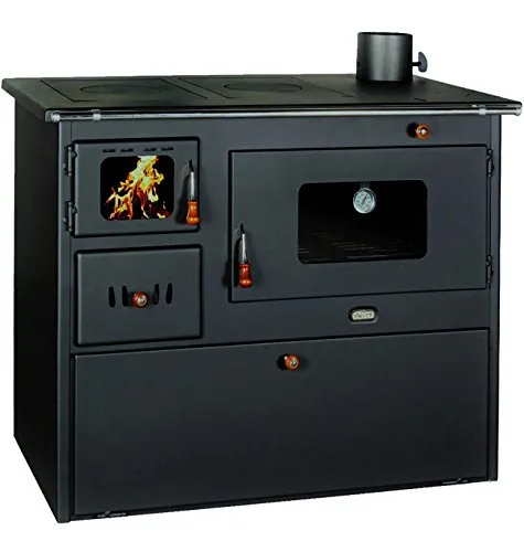 Godino 9811550 Cucina Acciaio Lux-50 con Forno, Nero, 91 cm