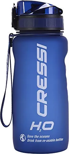 Cressi Water Bottle H20 Frosted, Borraccia Sportiva Unisex, Blu, 1000 ml