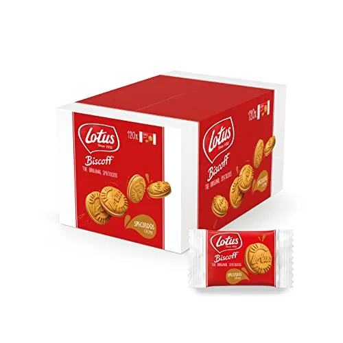 Biscotti Lotus Biscoff ripieni di crema al gusto speculoos - Confezione da 120 biscotti - Ricetta tradizionale senza coloranti - Vegani