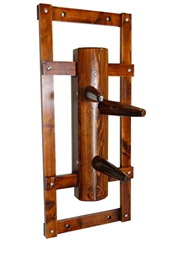 Wing Chun Wooden Dummy with bow walnut color