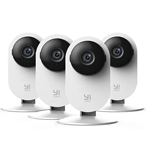 YI Home Camera 1080p Kit da 4,Telecamera Wifi Interno con Rilevamento Smart,IP Camera suppota 2.4Ghz, Visione Notturna non Invasiva,Notifiche Push,Audio Bidirezionale per Smartphone,iOS,Android