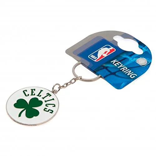 Boston Celtics Basketball NBA Keyring Keychain Metal Clover Crest Official
