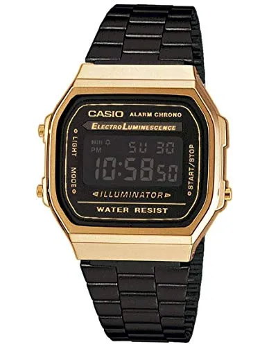 Casio Orologio Digitale Quarzo Unisex con Cinturino in Acciaio Inox A168WEGB-1BEF