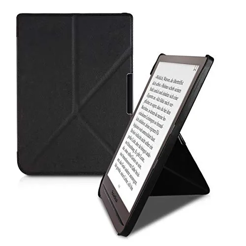 kwmobile Custodia Pieghevole Origami Compatibile con Pocketbook InkPad 3/3 Pro/Color Cover - Cover Magnetica Pelle PU eReader con Stand - nero