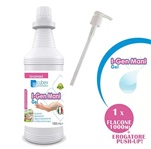 CUBEX PROFESSIONAL I-GEN MANI gel igienizzante mani 1000ml ALCOOL AL >70%+ EROGATORE PUSH-UP