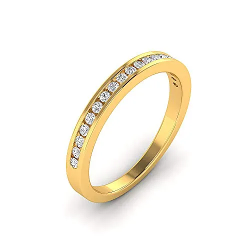 Anello Eternity con diamanti da 2,60 mm di larghezza, per donne, taglio brillante rotondo da 0,20 carati, oro 9 K, 14 K e 18 K e Oro giallo, 49 (15.6), cod. CJLR-2115-NDR-18YG-0.20Ct-J