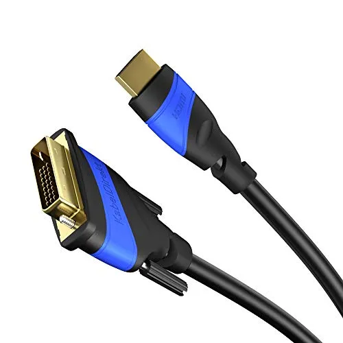 KabelDirekt 1m Adattore Cavo DVI su HDMI, (High-Speed Dual Link, 24+1 Pin, DVI-D, Full HD 1080p, 3D, esempio le schede grafiche, per connessi a TV dotate di accesso HDMI, o viceversa)