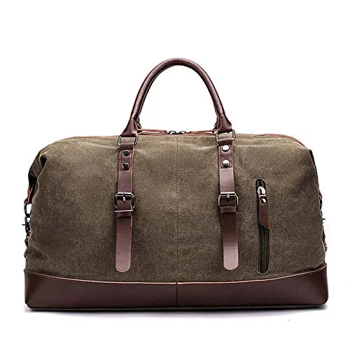 FZYQY Borsa Da Viaggio Da Uomo, Borsa Messenger Con Tracolla In Tela, Grande Borsa Sportiva Da Weekend, 22 Pollici, 4 Colori Opzionali,Brown