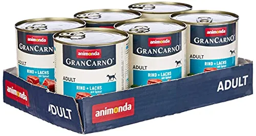 Animonda Gran Carno - Cibo per Cani, Merluzzo carbonaro + spinaci, 6 x 800 g