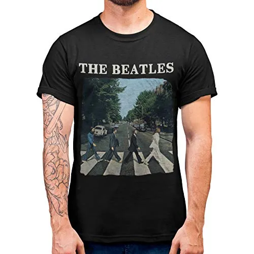 Maglietta Ufficiale The Beatles - The Beatles Merchandise John Lennon T Shirt Unisex/Uomo Nero T Shirt Nero XL