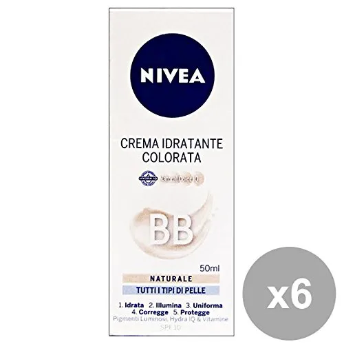 Set 6 NIVEA Crema BB COLORATA Naturale Idratante 50 Ml. 86700 Cura del viso