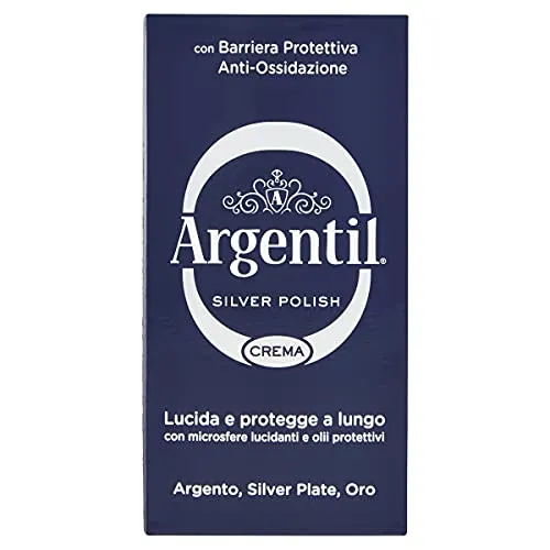 Argentil Detergente Specifico per Argento in Crema, Azione Lucidante e Antiossidante, con Barriera Protettiva, 150 ml