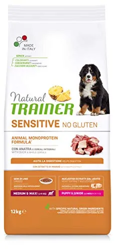 Natural Trainer Sensitive No Gluten Cibo per Cani Puppy&Junior con Anatra - 12kg