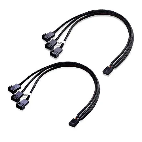 Cable Matters Pacco da 2 Cavo di Ventola Splitter 4 Pin 1 a 3 PWM – 29cm