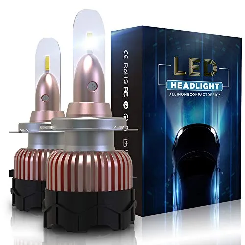 Aolead Lampadine H7 LED 10800LM Auto Fari Sostituzione per Alogena e Xenon Luci, CSP Super Luminosa Lampada 6000K - 2 Anni Garanzia