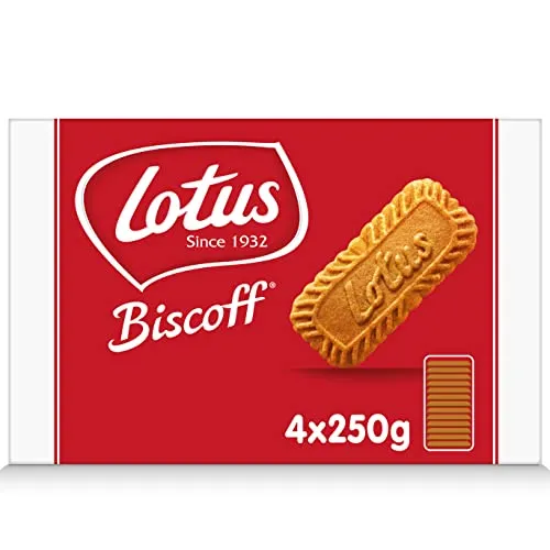 Lotus Biscoff | Biscotti Caramellati | Vegani | Senza Coloranti e Senza Aromi Aggiunti | Gusto Unico e Croccante | 4 Confezioni da 250 gr | 1 kg
