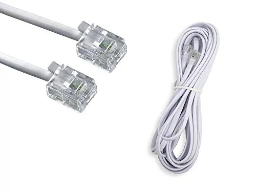 Vetrineinrete® Prolunga telefonica cavo da 1.5 3 5 10 metri connettori plug RJ11 modem telefono fac anti aggrovigliamento (5 mt) F18