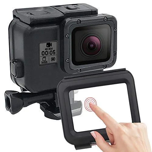 Eyeon 45M Underwater Custodia Impermeabile Custodia Subacquea Custodia Protettiva Dive Case di Nuoto con Porta Posteriore Tangibile per GoPro Hero 2018, Hero 7/6/5 Black Action Camera Accessori Acqua