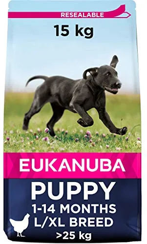 Eukanuba Cibo Cecco per Cuccioli in Crescita, per Cani di Taglia Grande, Ricco di Pollo Fresco, 15 kg